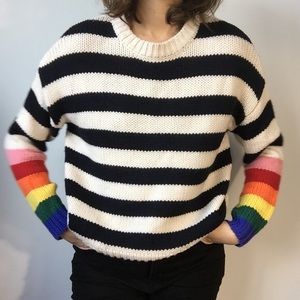 Sundry Anthropologie women’s striped rainbow sweater